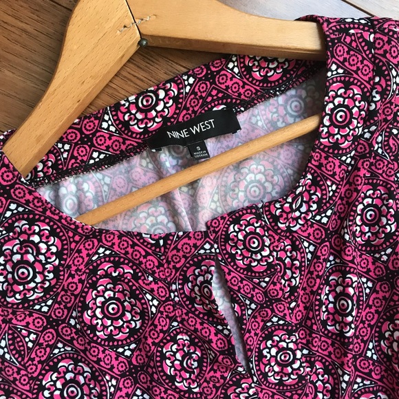 NINE WEST pink pattern dress size small - Picture 2 of 5